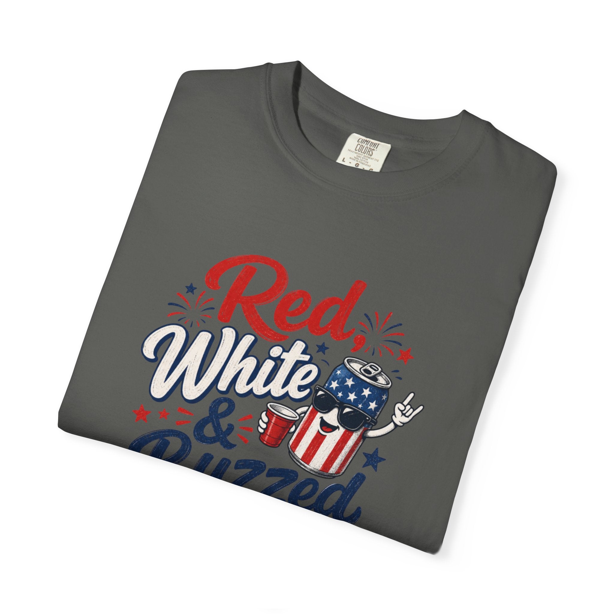 T-Shirt — "Red, White & Buzzed" Patriotic 4th of July Beer Graphic Tee