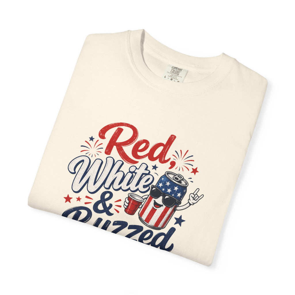 T-Shirt — "Red, White & Buzzed" Patriotic 4th of July Beer Graphic Tee