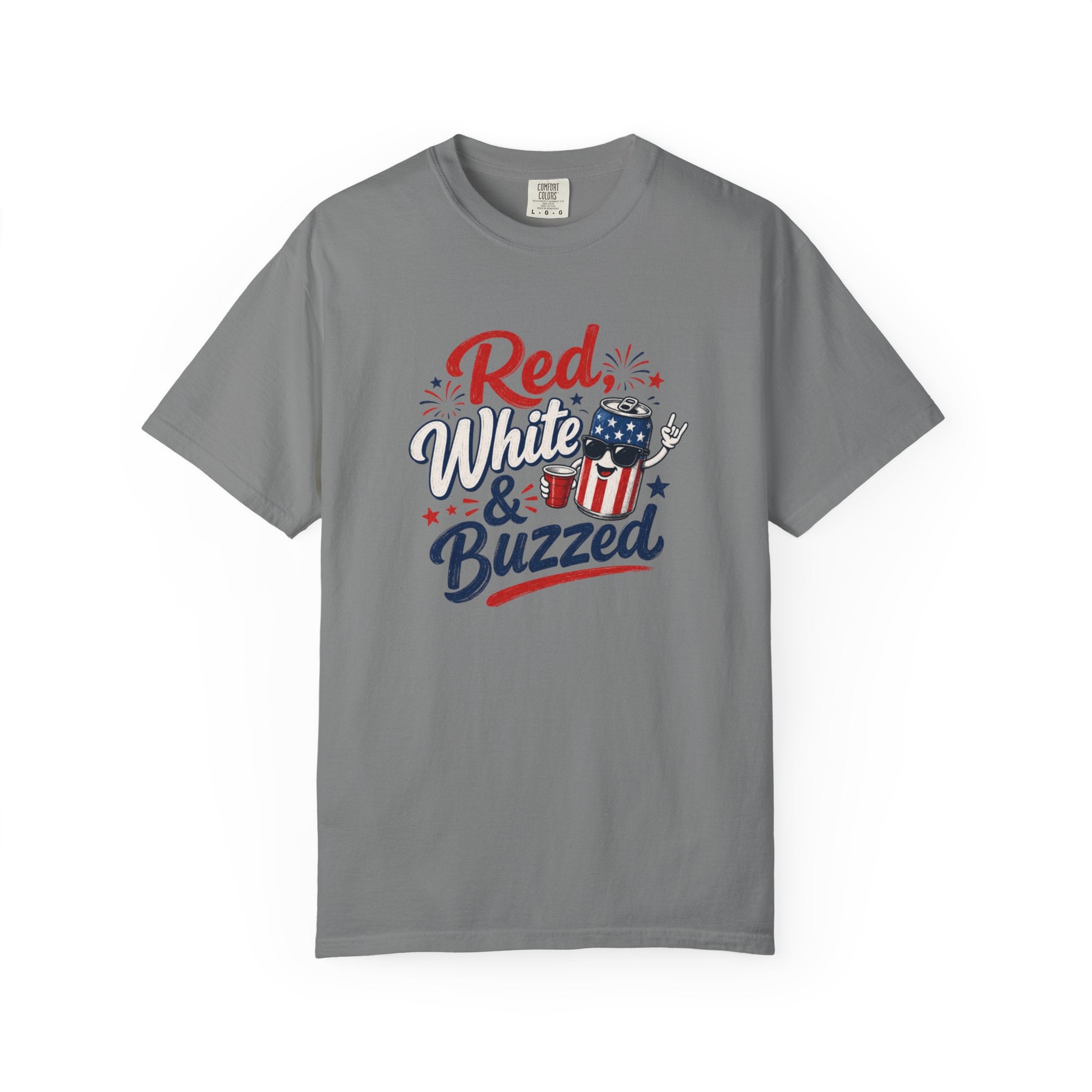 T-Shirt — "Red, White & Buzzed" Patriotic 4th of July Beer Graphic Tee