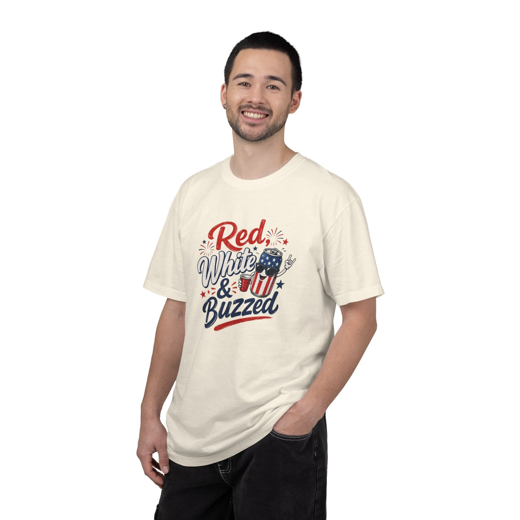 T-Shirt — "Red, White & Buzzed" Patriotic 4th of July Beer Graphic Tee