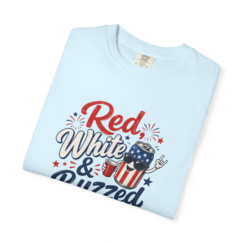 T-Shirt — "Red, White & Buzzed" Patriotic 4th of July Beer Graphic Tee