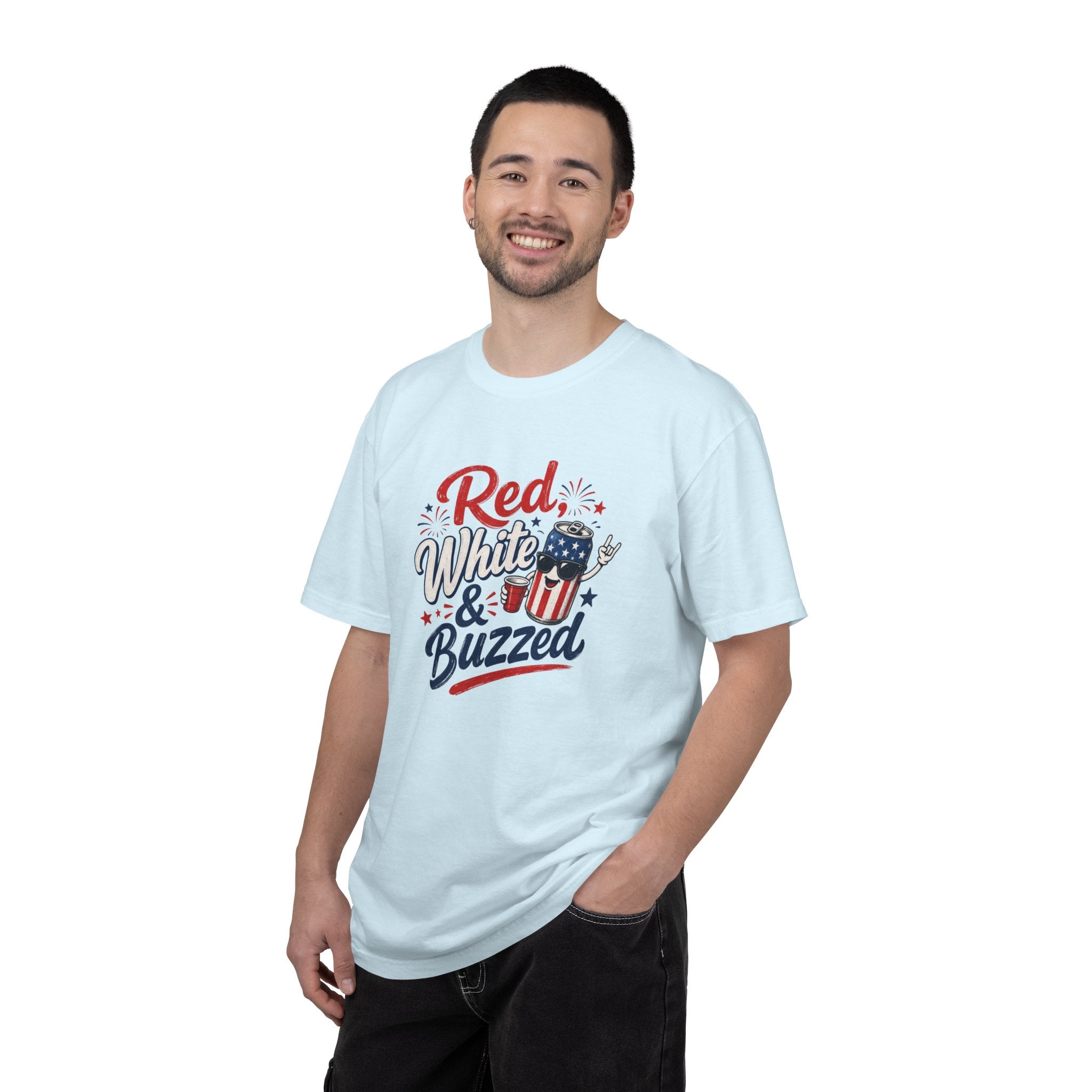 T-Shirt — "Red, White & Buzzed" Patriotic 4th of July Beer Graphic Tee