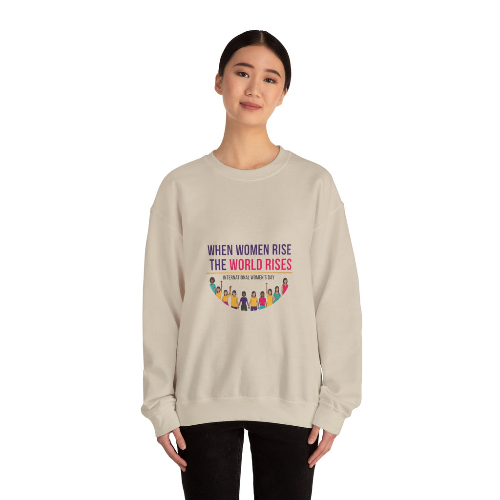 When Women Rise Crewneck Sweatshirt | International Women’s Day IWD typography, equality design