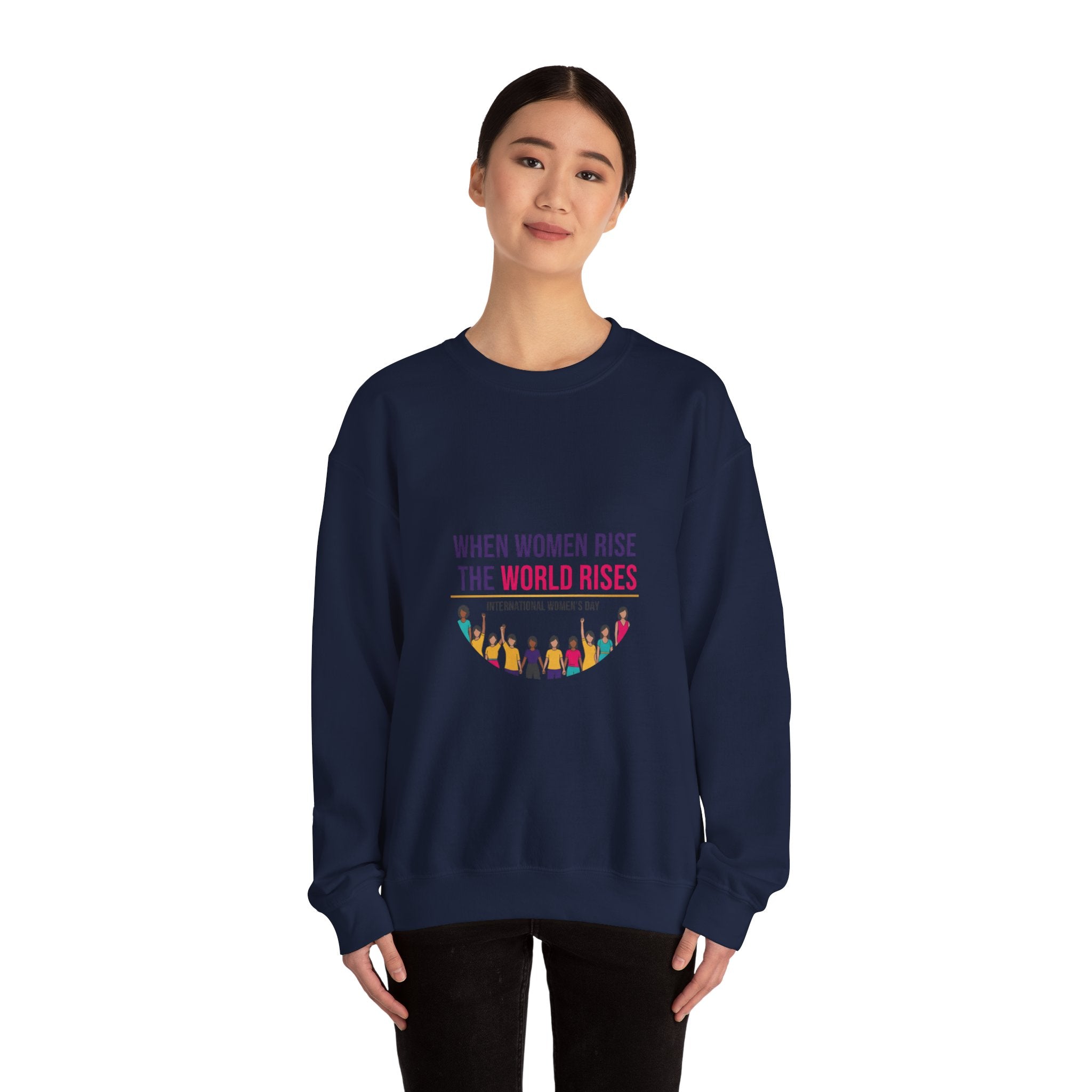 When Women Rise Crewneck Sweatshirt | International Women’s Day IWD typography, equality design