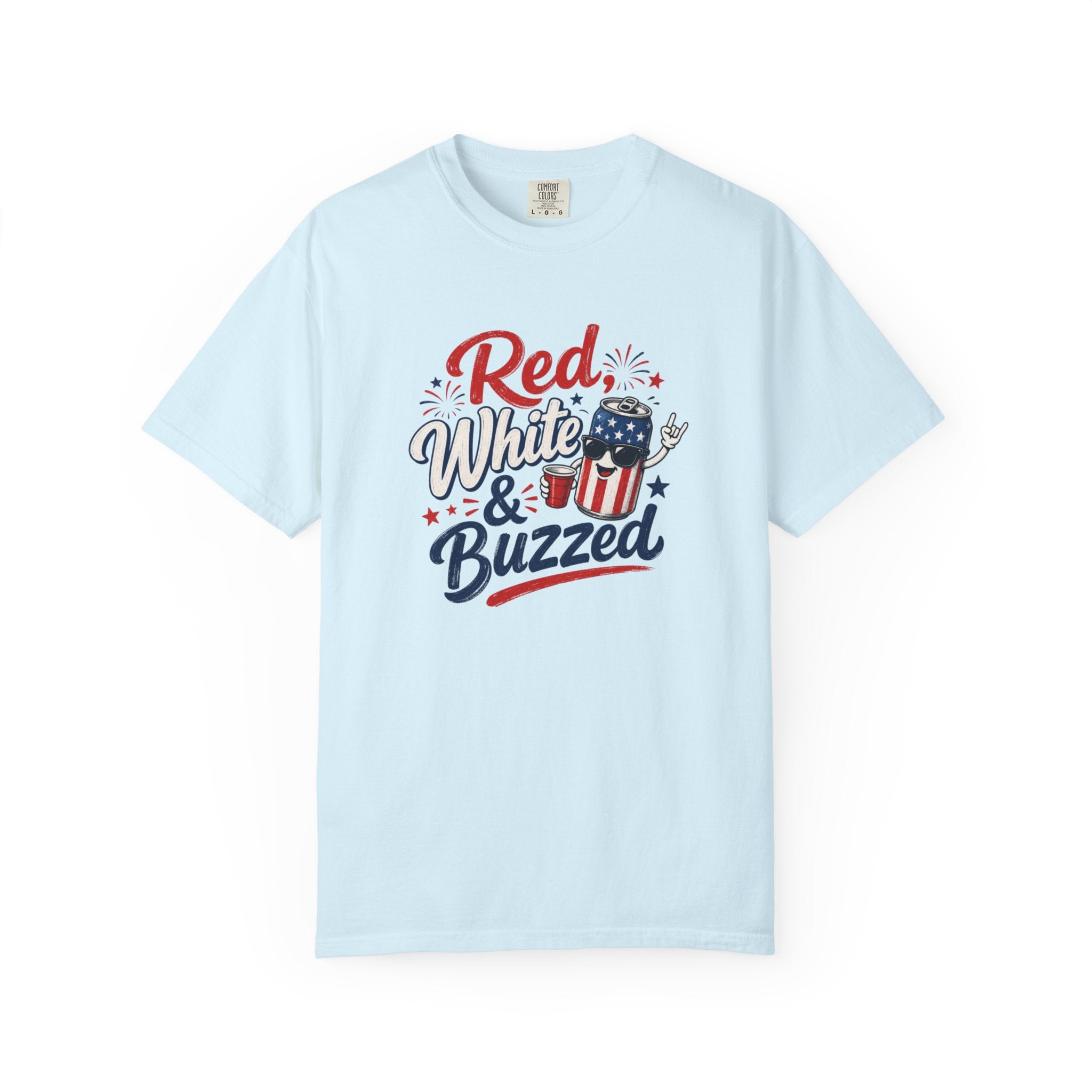 T-Shirt — "Red, White & Buzzed" Patriotic 4th of July Beer Graphic Tee