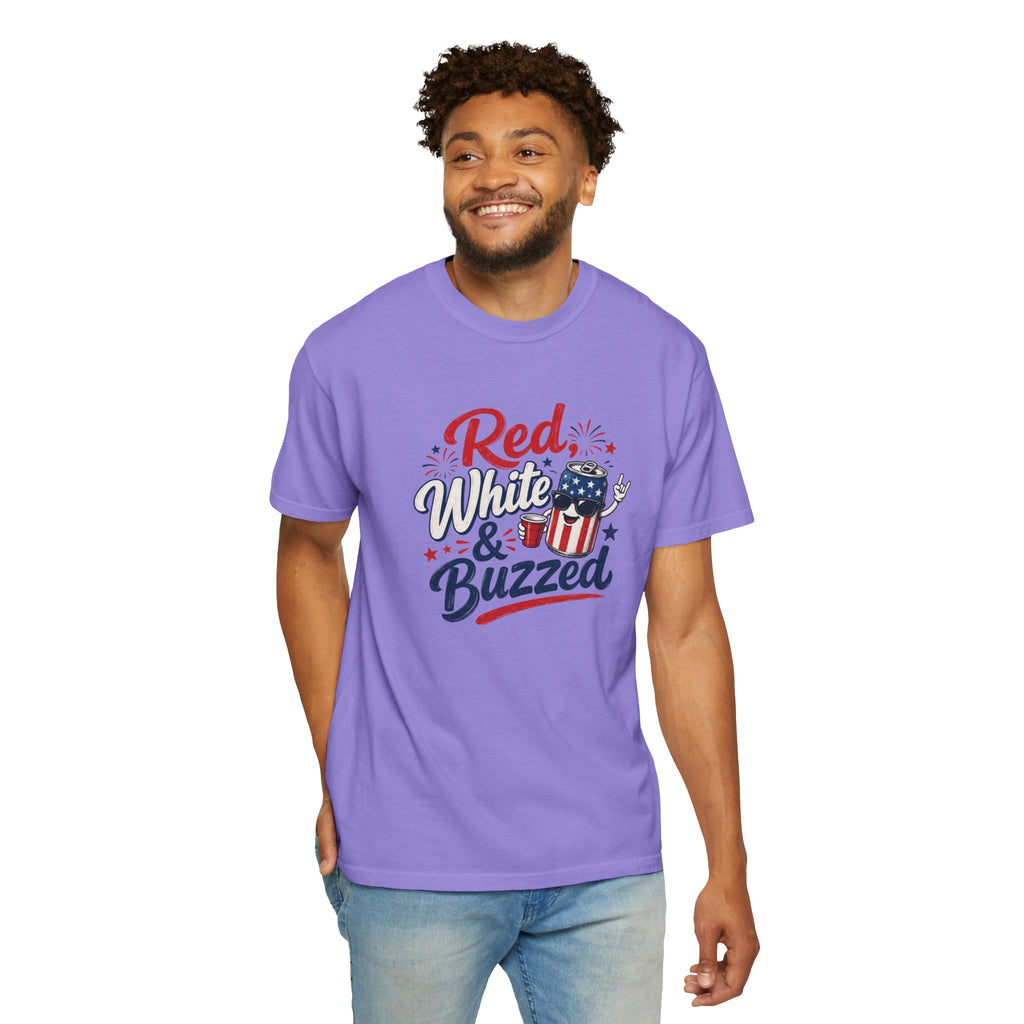 T-Shirt — "Red, White & Buzzed" Patriotic 4th of July Beer Graphic Tee