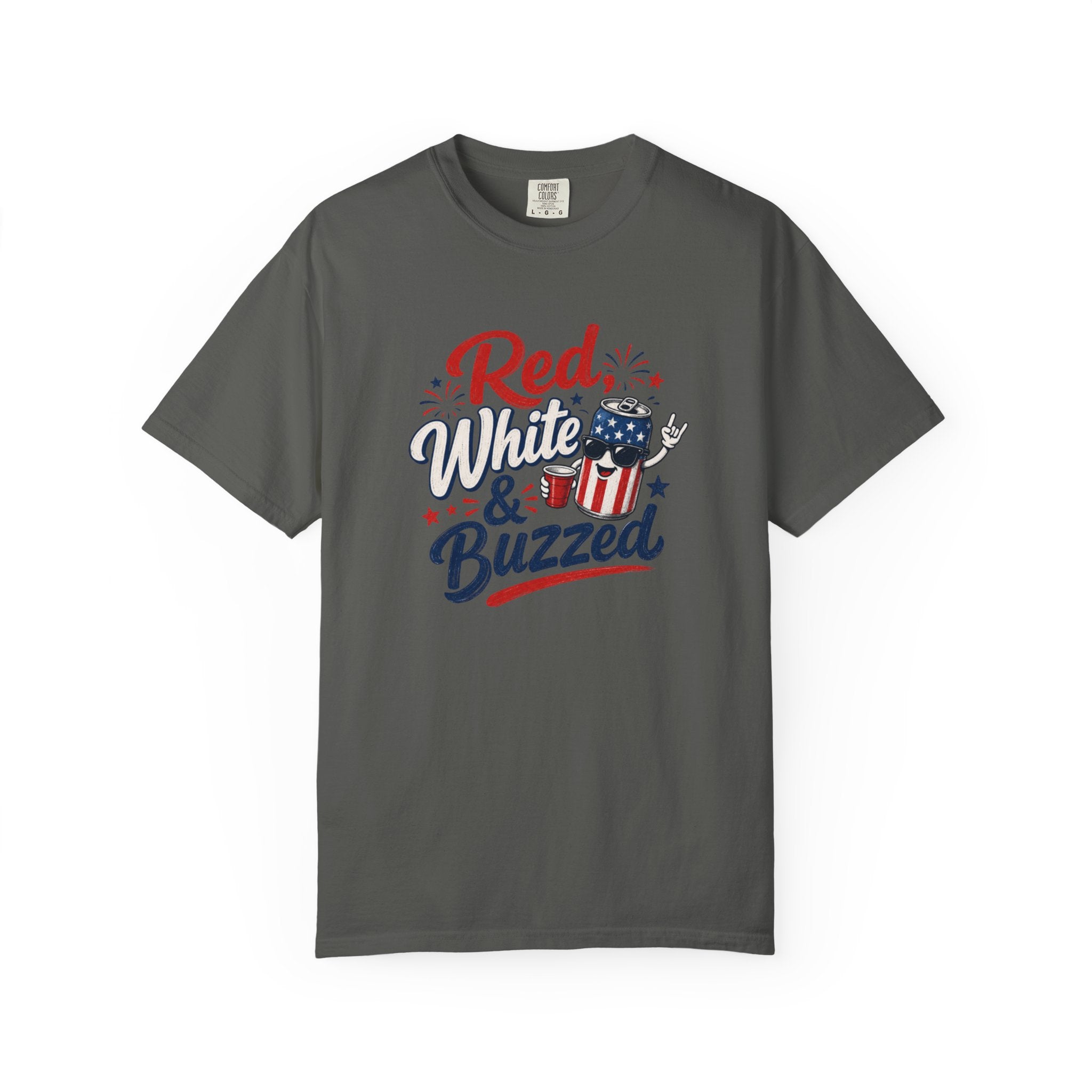 T-Shirt — "Red, White & Buzzed" Patriotic 4th of July Beer Graphic Tee