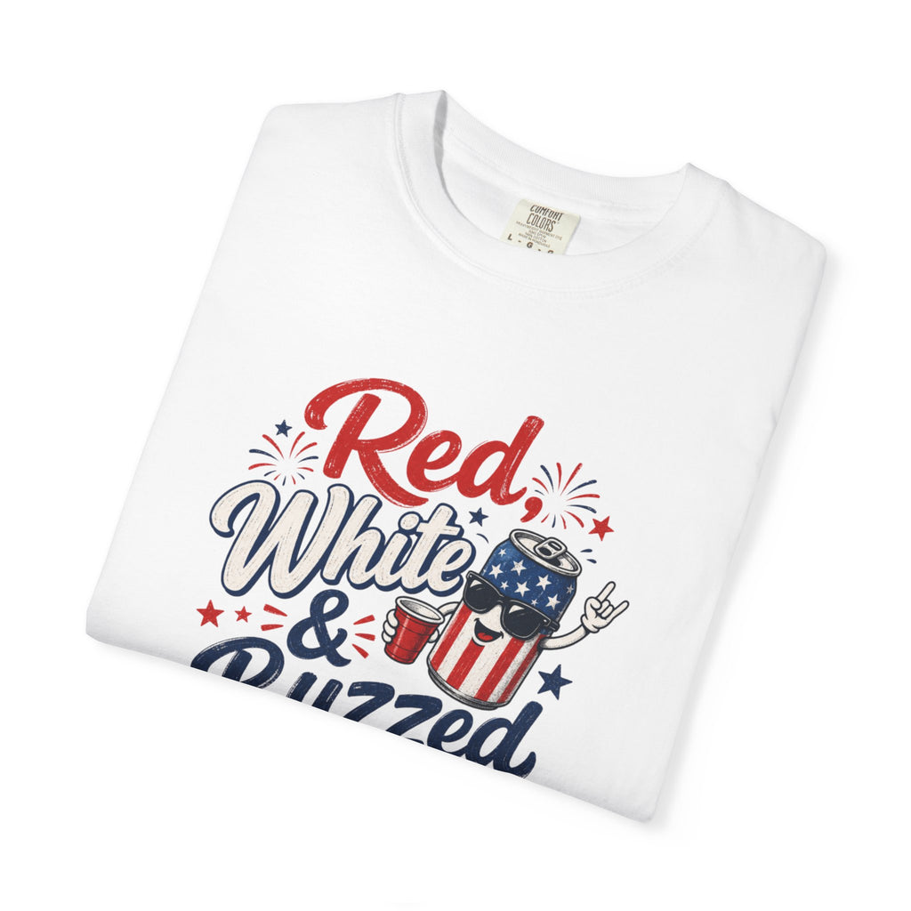 T-Shirt — "Red, White & Buzzed" Patriotic 4th of July Beer Graphic Tee