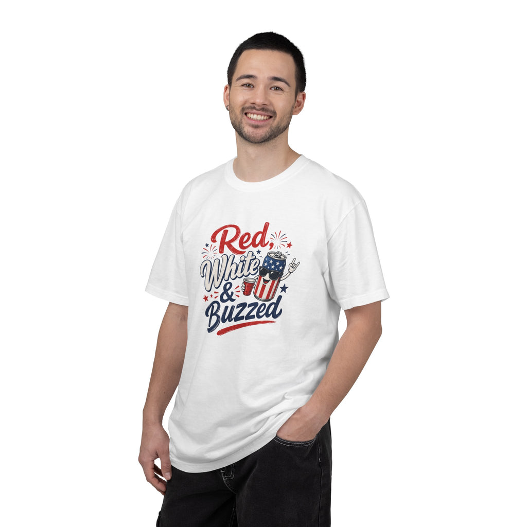 T-Shirt — "Red, White & Buzzed" Patriotic 4th of July Beer Graphic Tee