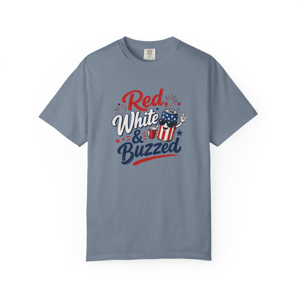 T-Shirt — "Red, White & Buzzed" Patriotic 4th of July Beer Graphic Tee
