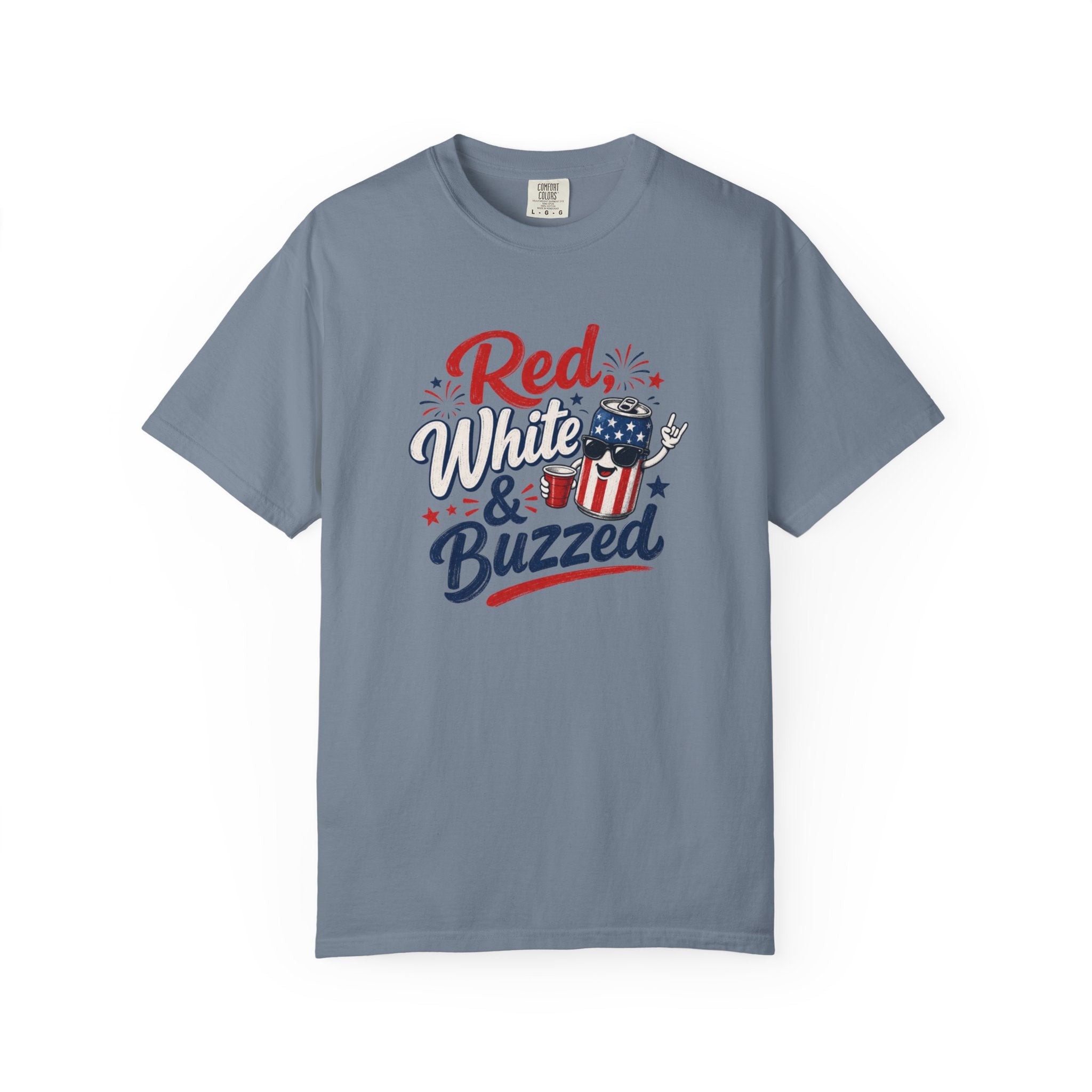 T-Shirt — "Red, White & Buzzed" Patriotic 4th of July Beer Graphic Tee